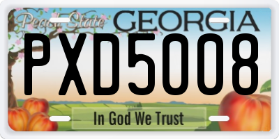 GA license plate PXD5008