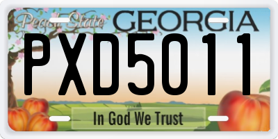 GA license plate PXD5011