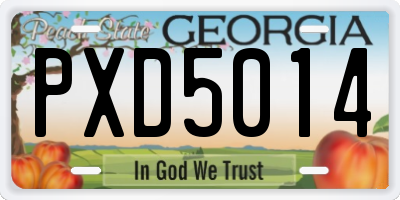 GA license plate PXD5014