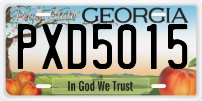 GA license plate PXD5015