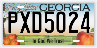 GA license plate PXD5024