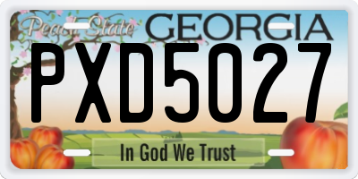 GA license plate PXD5027