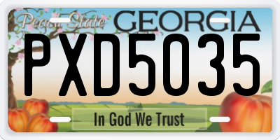 GA license plate PXD5035