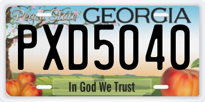 GA license plate PXD5040
