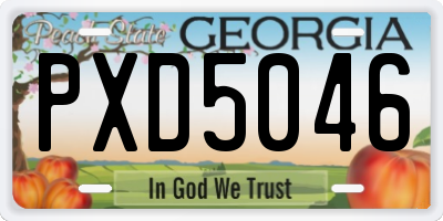 GA license plate PXD5046