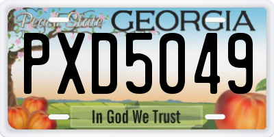 GA license plate PXD5049