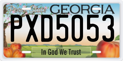 GA license plate PXD5053