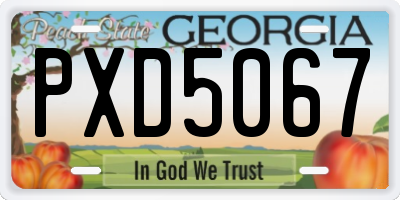 GA license plate PXD5067