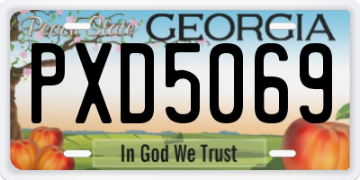 GA license plate PXD5069