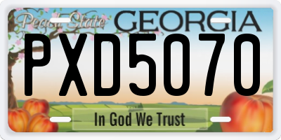 GA license plate PXD5070