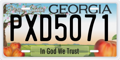 GA license plate PXD5071
