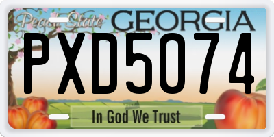 GA license plate PXD5074