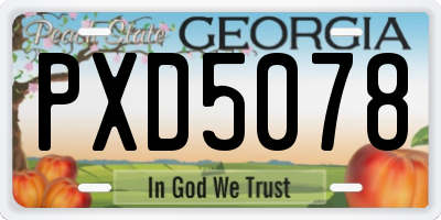 GA license plate PXD5078
