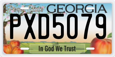 GA license plate PXD5079