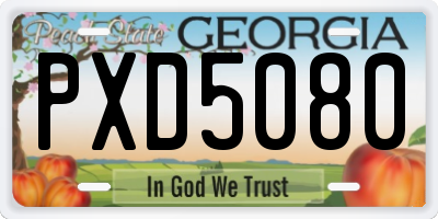 GA license plate PXD5080