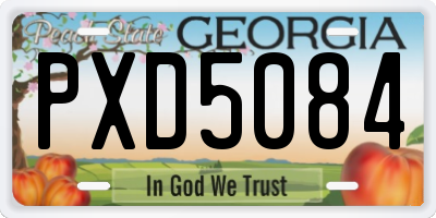 GA license plate PXD5084