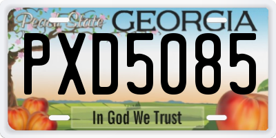 GA license plate PXD5085