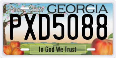 GA license plate PXD5088