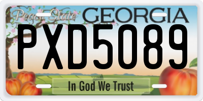 GA license plate PXD5089