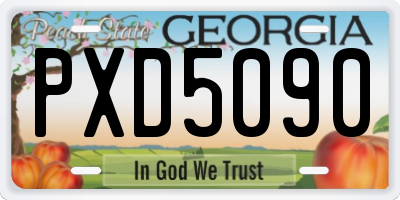 GA license plate PXD5090
