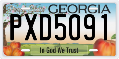 GA license plate PXD5091