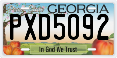 GA license plate PXD5092
