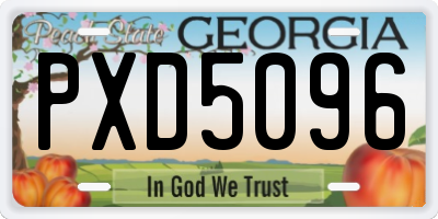 GA license plate PXD5096