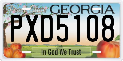 GA license plate PXD5108