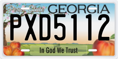 GA license plate PXD5112