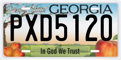 GA license plate PXD5120