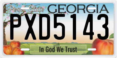 GA license plate PXD5143