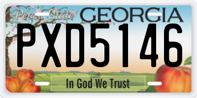 GA license plate PXD5146