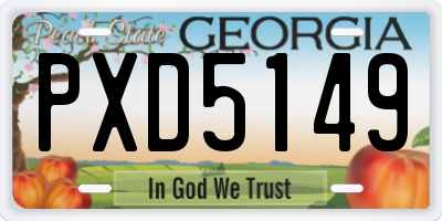 GA license plate PXD5149