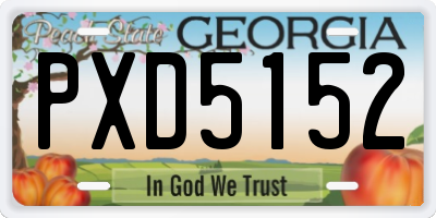 GA license plate PXD5152