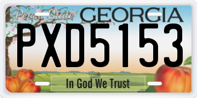 GA license plate PXD5153