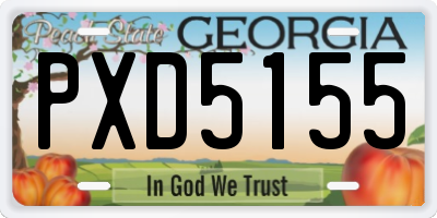 GA license plate PXD5155