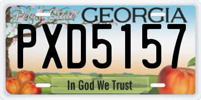 GA license plate PXD5157