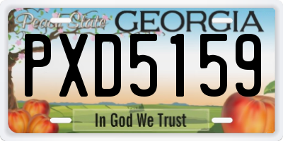 GA license plate PXD5159