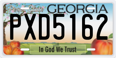 GA license plate PXD5162