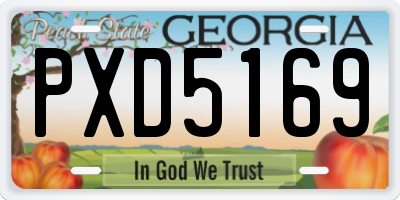 GA license plate PXD5169