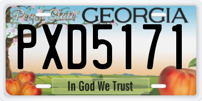 GA license plate PXD5171