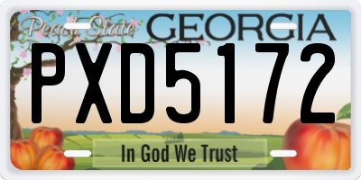 GA license plate PXD5172