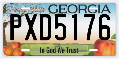 GA license plate PXD5176