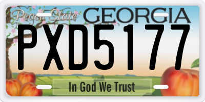 GA license plate PXD5177