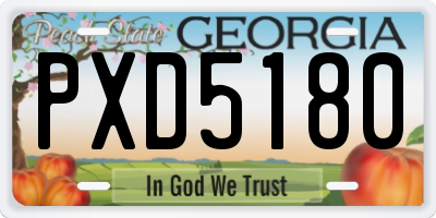 GA license plate PXD5180