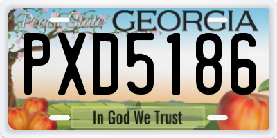 GA license plate PXD5186
