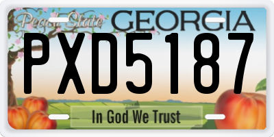 GA license plate PXD5187