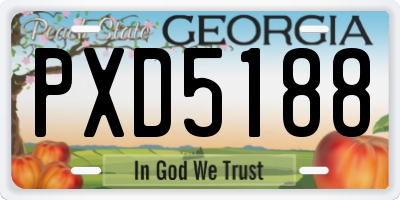 GA license plate PXD5188