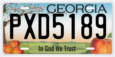 GA license plate PXD5189