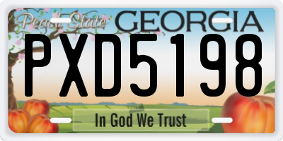 GA license plate PXD5198